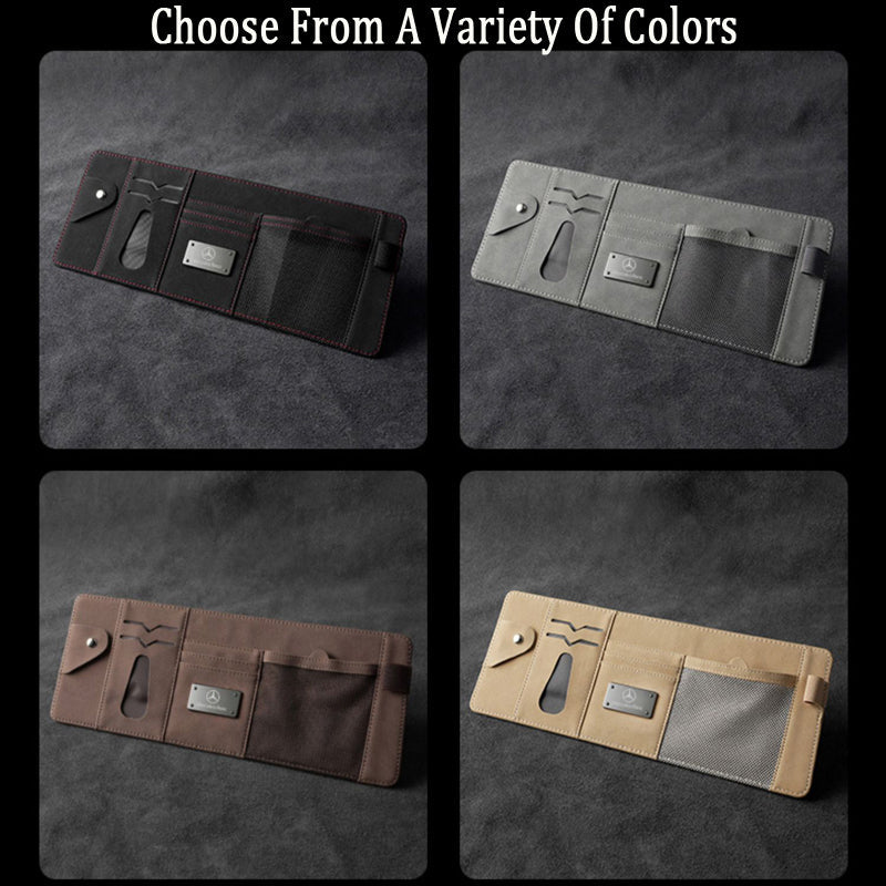 Vehicle-mounted Multifunctional Premium Suede Sun Visor Storage Bag